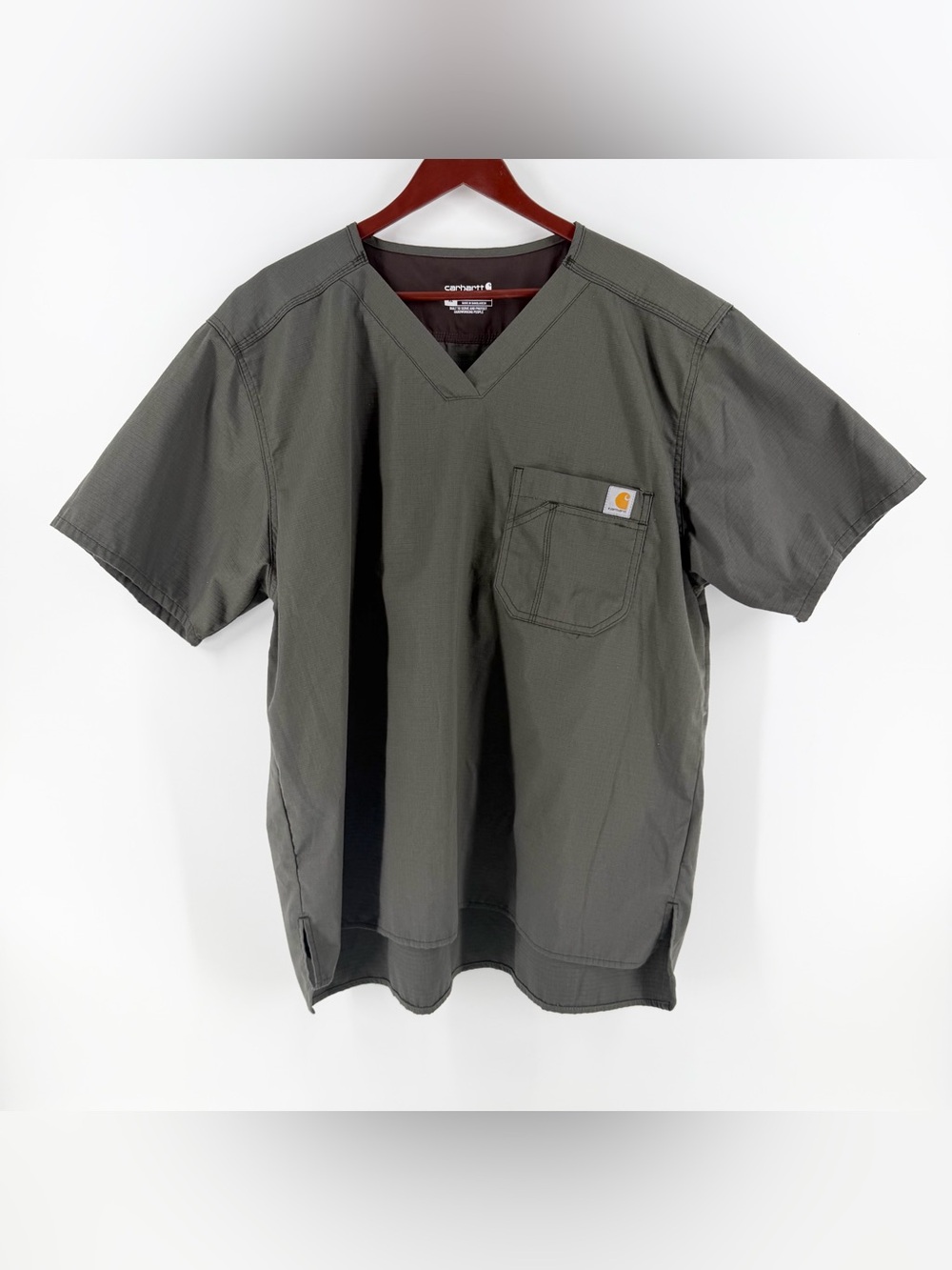 Carhartt Men’s XL Scrub Top Olive Green Ripstop Utility V-Neck Medical C15108